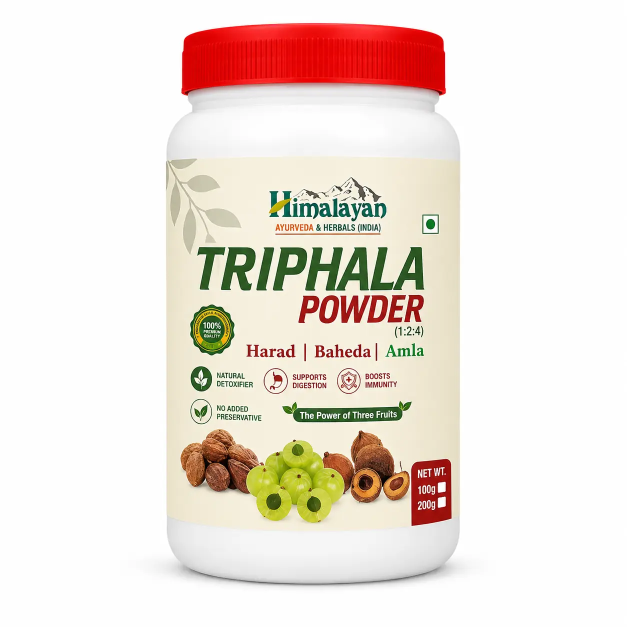 Triphala New Premium Triphala Powder (1:2:4 Ratio) | Lab Tested Ayurvedic Formula | Harad, Baheda & Amla - Image 1