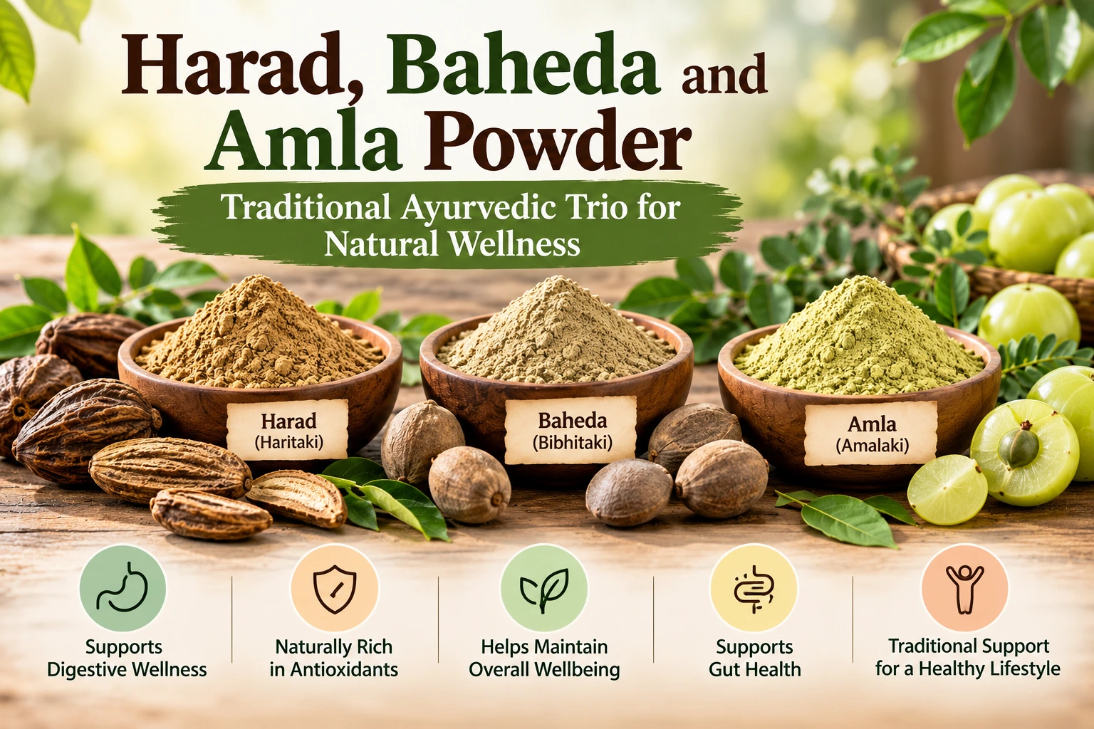 Harad, Baheda and Amla Powder